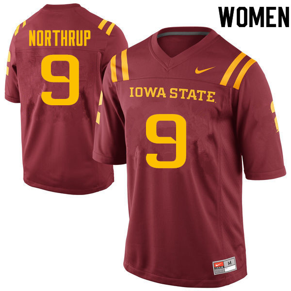 Women #9 Reggan Northrup Iowa State Cyclones College Football Jerseys Sale-Cardinal